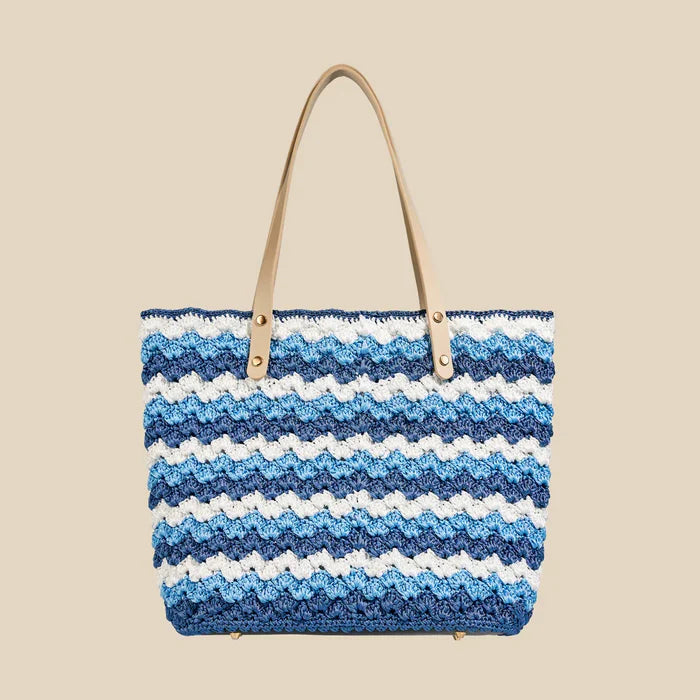 "Sea Breeze & Waves" Crochet Tote Bag