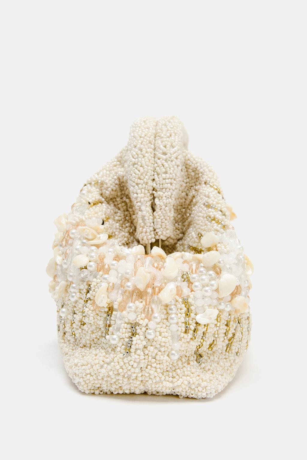 Beaded shell pouch