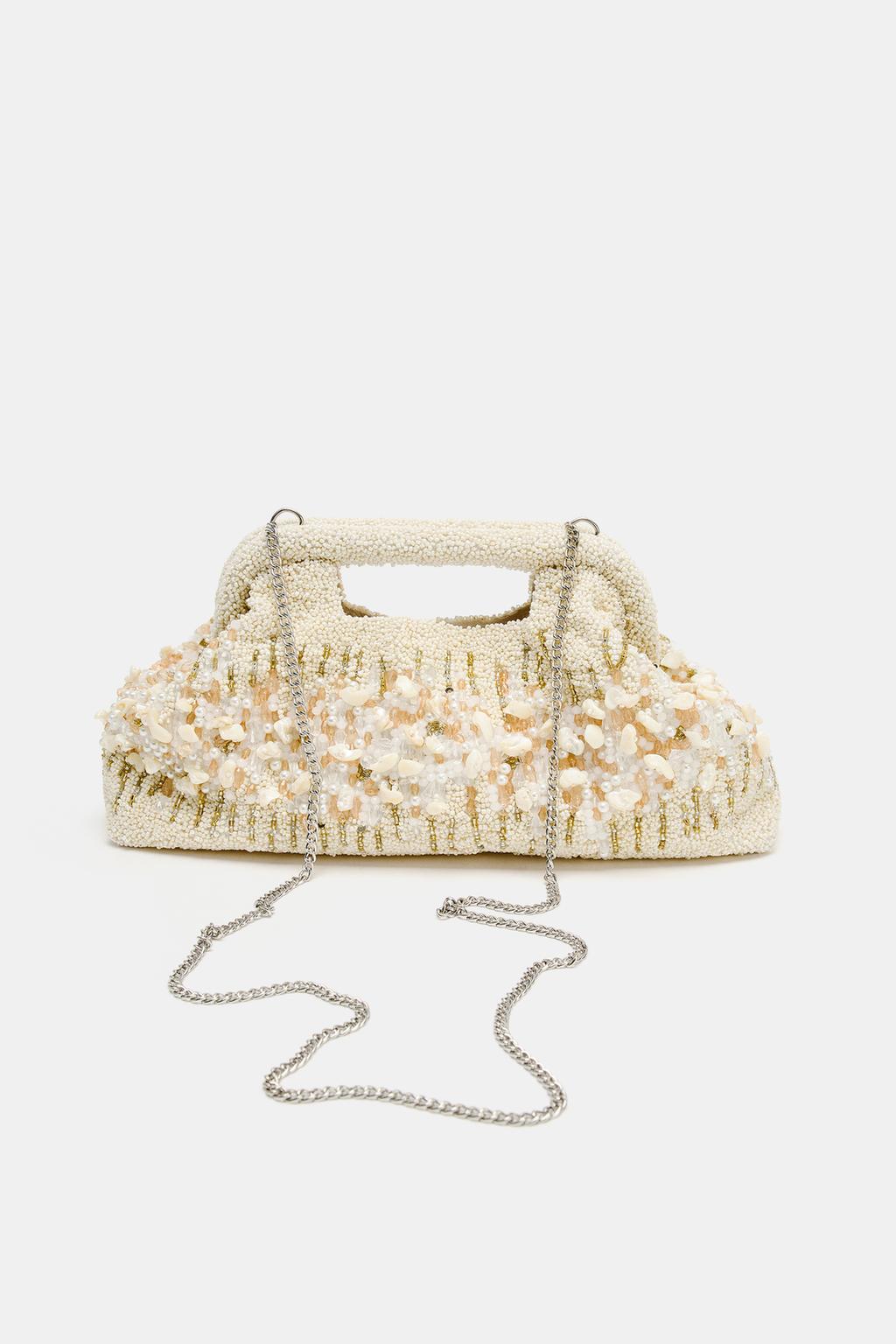Beaded shell pouch