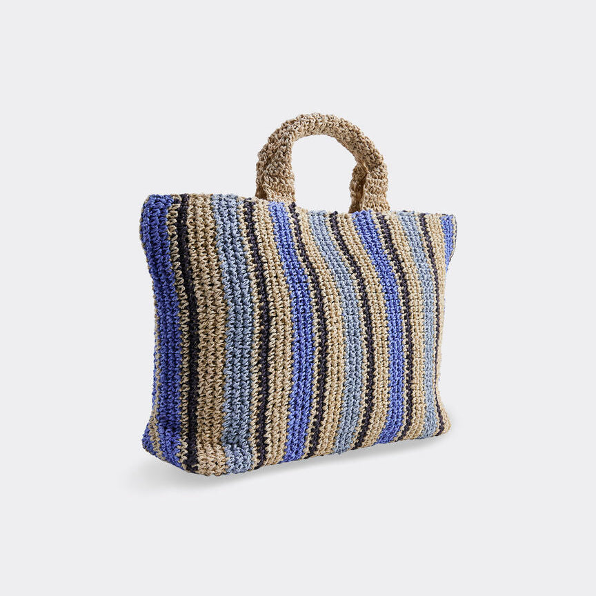 Striped Straw Beach Tote