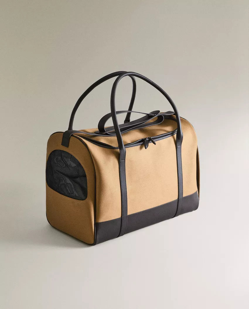 Leather pet carrier