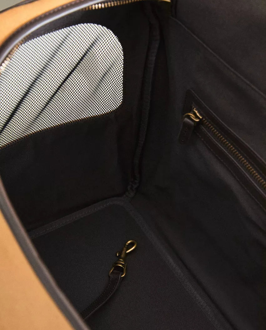 Leather pet carrier