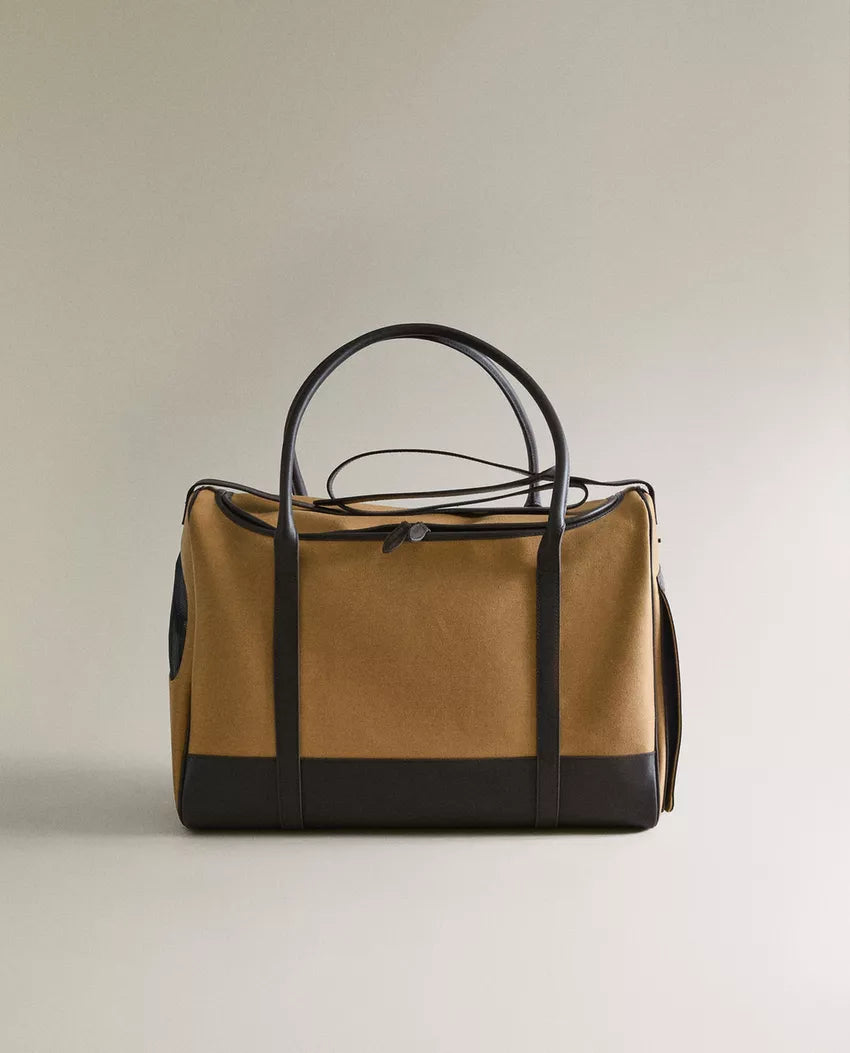 Leather pet carrier