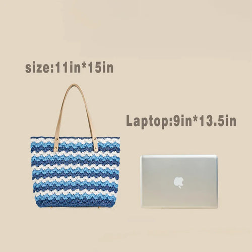 "Sea Breeze & Waves" Crochet Tote Bag