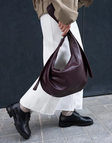 Soft Leather Adjustable Drop Slouchy Hobo Shoulder Bag