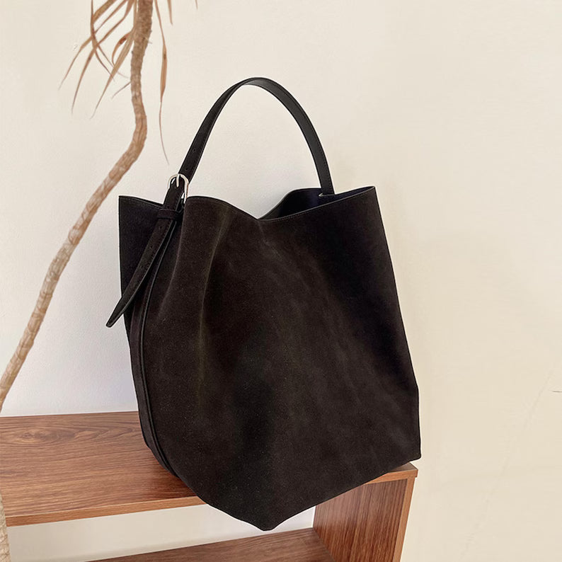 Large Suede Adjustable Strap Laptop Shoulder Casual Bag