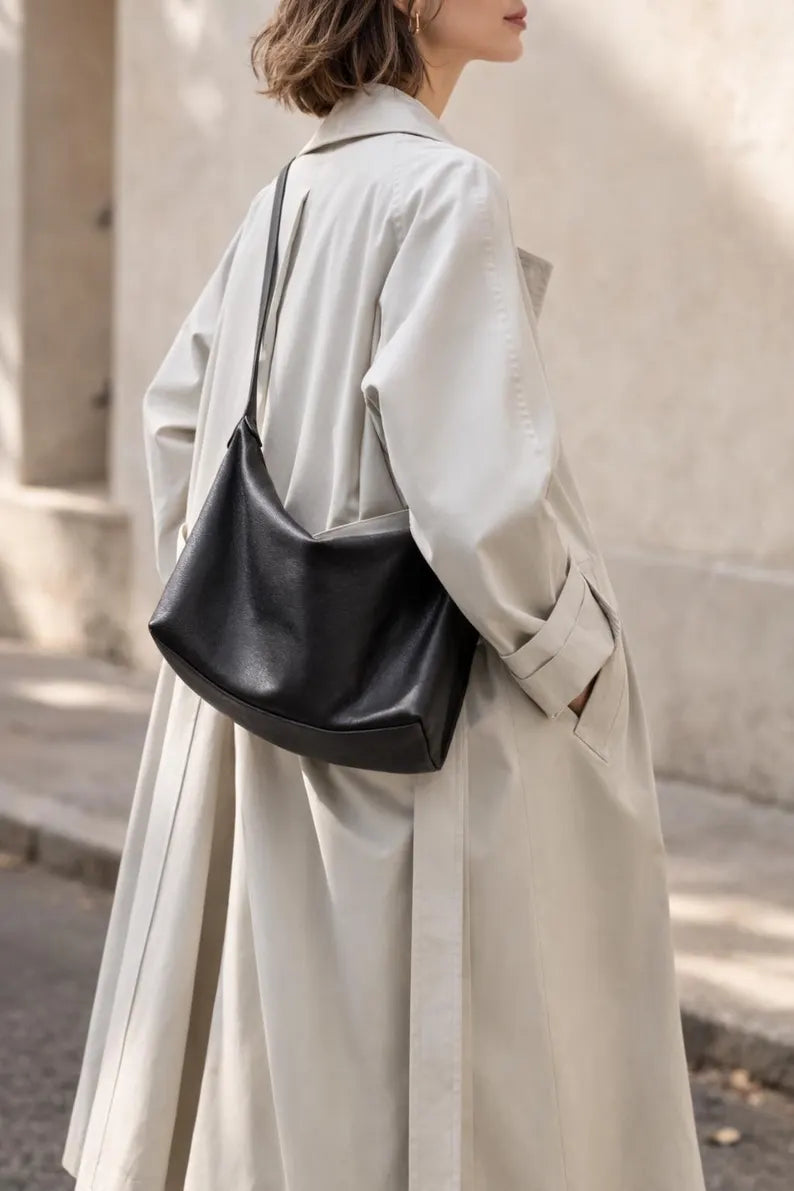 Minimal Soft Nylon Large Capacity Shoulder Hobo Bag