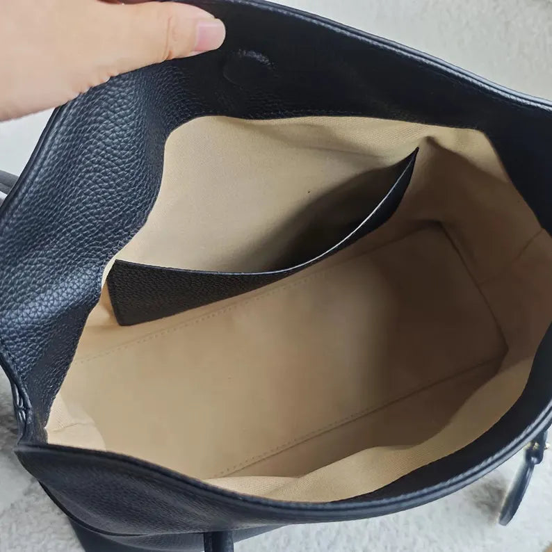 Pebbled Leather Knotted Handle Soft Underarm Shoulder Bag